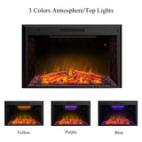 Valuxhome 43 Inches Electric Fireplace Heater Insert with Overheating Protection, Fire Crackling Sound, Remote Control, Thermostat, 750/1500W, Black Valuxhome