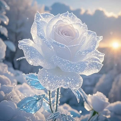 Rose Diamond Art Kits for Adults,Scenery Diamond Painting Kits for Adults Beginners, 5D DIY Full Drill Round Gem Art Crafts Paintings for Home Wall Decor 13.7x13.7in