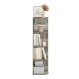 Furinno Pasir 4-Tier Corner Open Shelf Bookcase, French Oak Furinno