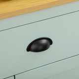 HOMCOM 71" Freestanding Pantry, Kitchen Buffet with Hutch, Modern Storage Cabinet, Microwave Cabinet with Drawers, Glass Doors, and Adjustable Shelves, Light Blue HOMCOM