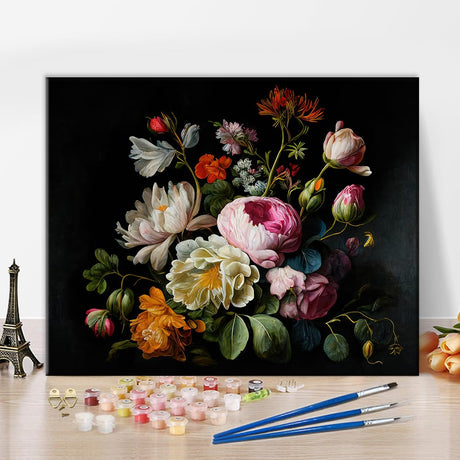 TUMOVO Paint by Number for Adults Flowers Painting by Numbers Kits Oil Painting in Colorful Colors Kits on Canvas with Brushes and Pigment Abstract Paint by Numbers Home Decor, 16 x20 Inch TUMOVO