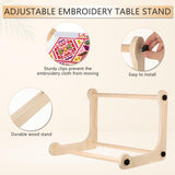 Adjustable Embroidery Table Stand,Cross Stitch Hoop Stand,Wood Embroidery Holder,Cross Stitch Frame for Lap or Table Top Cross Stitch or Tapestry Needlepoint Embroidery,2 Sizes Rod ( 11.8" and15.75) YEXEXINM