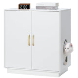 Gitelsnour Litter Box Enclosure, 30.9'' High Large Litter Box Furniture, Modern Cat Litter Box Enclosure with Hidden Storage, Side Table, End Table, White GCLB003WT Gitelsnour