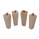 WEICHUAN Tapered Solid Beech Wood Replacement Sofa Couch Chair Ottoman Loveseat Coffee Table Cabinet Wood Furniture Feet Furniture Wood Legs(5.5" Set of 4) WEICHUAN