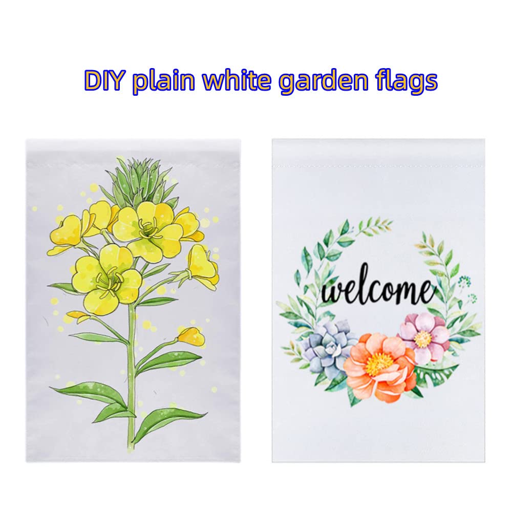 Blank Sublimation Garden Flag 12" x 18" DIY Lawn Flags Polyester Outdoor Single-sided Flag with Free Anti-Wind Clip and Stopper Yard Flag for Garden Or Yard Decoration（ 10 Pack） XZJMY