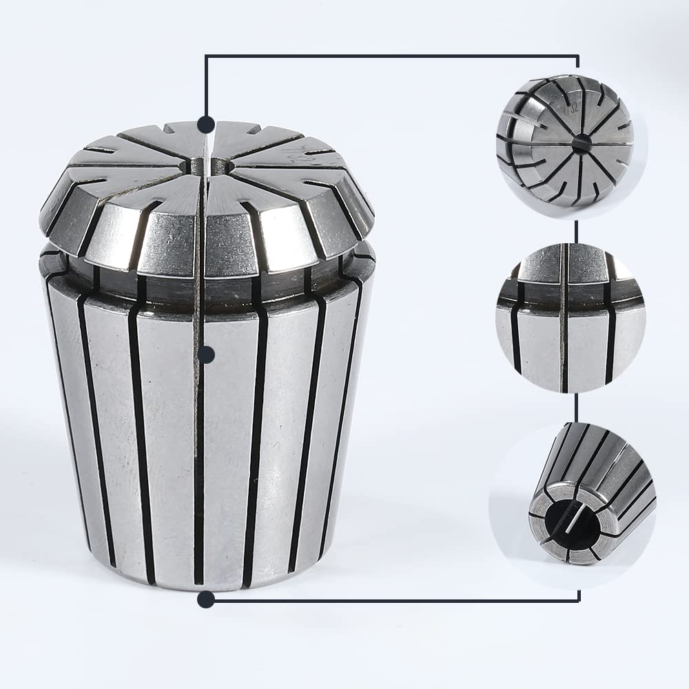 ER32 Collet Set 26PCS ER32 Spring Collet Set CNC Engraving Milling Lathe Chuck Tool 1/32-13/16 Inch for CNC Engraving Machine & Milling Lathe Tool Workholding Engraving Collets HOZLY