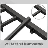 zunatu Twin Size Metal Platform Bed Frame/Victorian Style Headboard and Footboard/Steel Slat Support/Easy Assembly/No Box Spring Needed/Underbed Storage/Noise Free/Black zunatu