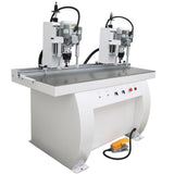 INTSUPERMAI Double Station Pneumatic Hinge Boring Insertion Machine Hinge Boring Drill Press Machine Punching Woodworking Drilling Tool Woodworking Pneumatic Hinge Drilling Machine 110V 48-6 INTSUPERMAI