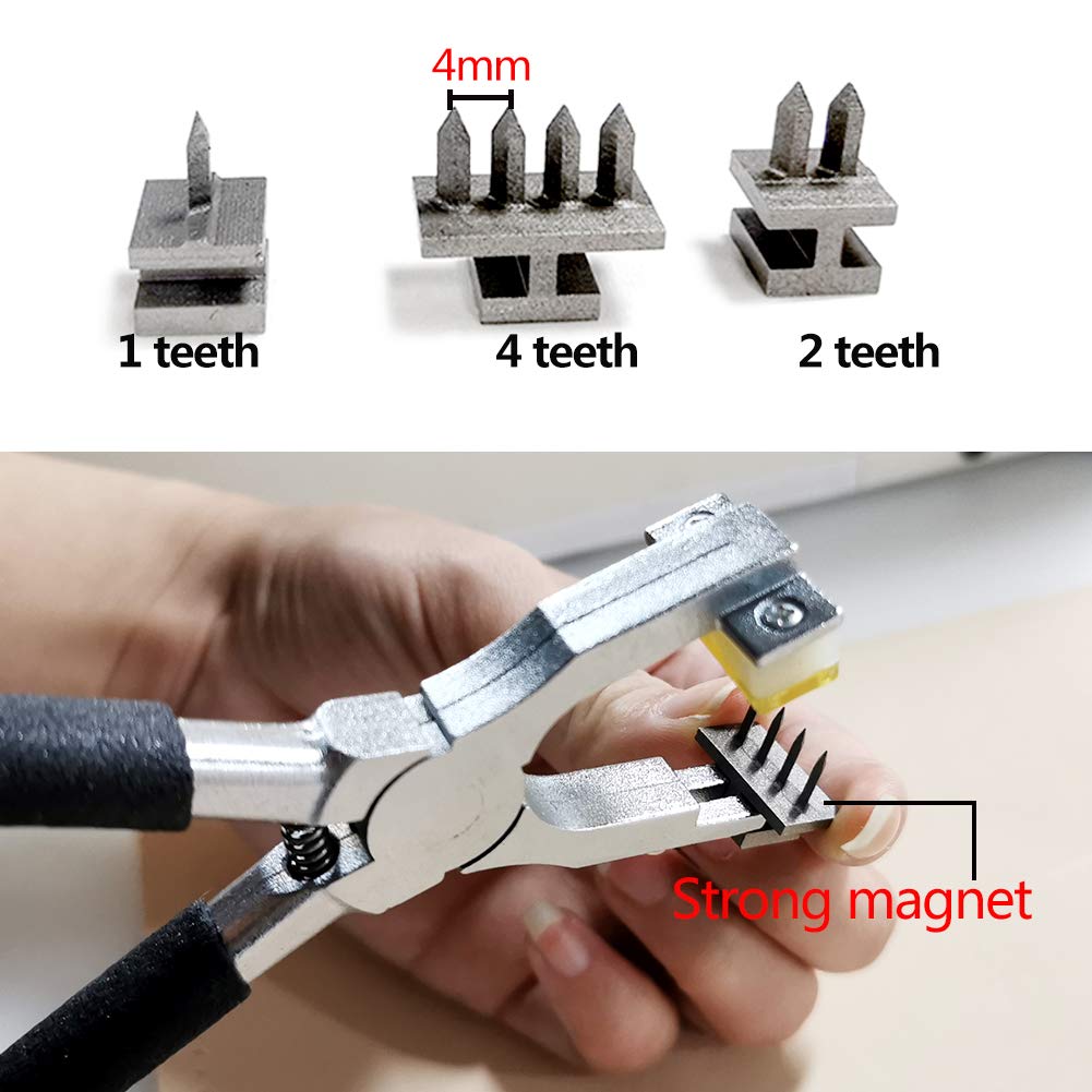 Stitching Hole Punch BUTUZE, 4mm Silent Rhombus Leather Hand Pliers with Leather Needle, Wooden Needle Case, Waxed Thread for Belts, Straps, Saddles, Shoes, Fabric DIY BUTUZE