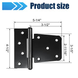 Letowe Heavy Duty Gate Hinges 4 Pack, Black Iron 3.5 Inch Door Hinges for Wood Shed Barn Door Fence Gate Swing Door (Screws Included) Letowe