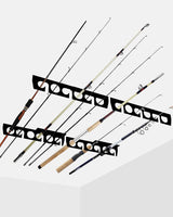 WIPHANY Pvc,Rubber,Steel Fishing Rod Racks Wall or Ceiling Fishing Rod/Pole Rack Holder Storage Hook Holds up to 12 Fishing Rods Wall Mounted for Garage Cabin and Basement WIPHANY
