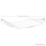 Sunnydaze Quilted Outdoor Hammock with Spreader Bars - Heavy-Duty 450-Pound Capacity Double Hammock for Outside - Catalina Beach Sunnydaze