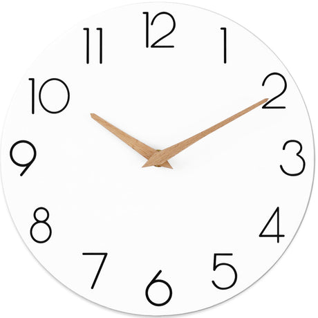 cicininc Wall Clock, White Wooden Silent Non-Ticking, Decorative Battery Operated Wall Clocks for Bedroom, Kitchen, Home, Living Room, Office, School, Hotel (8 Inch) cicininc