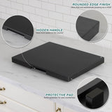 ANBOXIT Appliance Slider, Wooden Sliding Tray for Coffee Maker, Coffee Pot Slider for Counter, Kitchen Caddy Rolling Tray (Classic Black- Wide) ANBOXIT