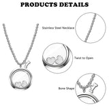 Pet Fur Memorial Necklace Pet Dog Ashes Keepsake Pet Urn Pendant Memorial Jewelry Necklace Transparent Glass Circle Stainless Steel Chain Cat Hair Memorial Gifts, Heart Necklace for Dried Flowers HINGTAI