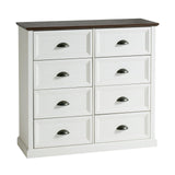 AMERLIFE 42" Dresser for Bedroom, Farmhouse 8 Drawer Dresser, Dressers & Chests of Drawers, Organizer with Storage Drawers, Rustic White AMERLIFE