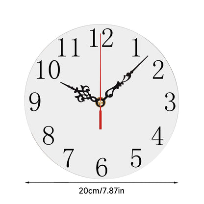 Sublimation Blank Wall Clock - 7.9" Wood Wall Clocks Silent Non-Ticking Decorative Wall Clock Battery Operated Clock