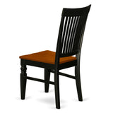 East West Furniture WEC-BCH-W Weston Dining Chairs - Slat Back Wooden Seat Chairs, Set of 2, Black & Cherry East West Furniture