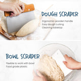 RORECAY Bread Banneton Proofing Basket Set, 9 Inch Round & 10 Inch Oval Cane Sourdough Baskets with Dough Whisk Bread Lame Dough Scraper Bowl Scraper Silicone Brush Sourdough Bread Baking Supplies rorecay