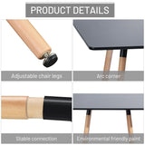 31.5 Inch Square Dining Table for 2-4 People, Modern Functional Table with Wooden Legs for Home Office Kitchen Dining Room Patio Small Spaces, Black FurnitureR