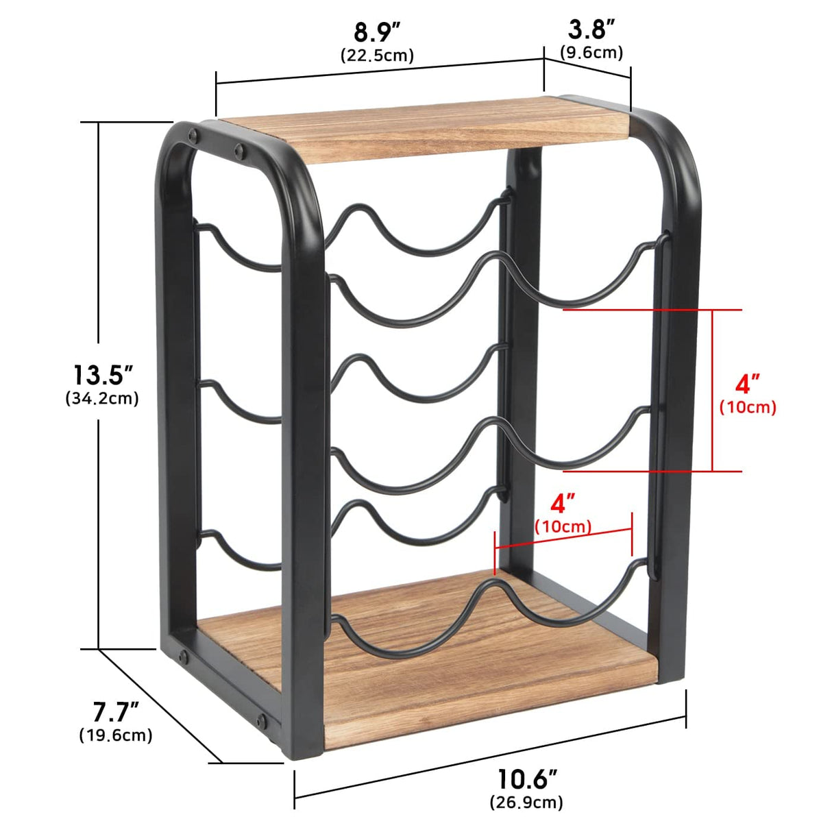 J JACKCUBE DESIGN Rustic Wood 6 Bottles Wine Rack for Countertop, 3 Tier Free Standing Wine Bottle Holder Stand Storage Organizer for Home Decor Bar, Cellar, Pantry, Cabinet- MK652A J JACKCUBE DESIGN