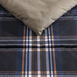 Wrangler- Twin Duvet Cover Set, Soft & Reversible Bedding, Yellowstone Inspired, 2 Piece Bed Set with Matching Pillowcase (City Flats Plaid Blue) Wrangler