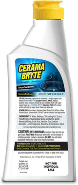 Cerama Bryte Combo Kit POW-R Grip, Scraper, Pads & Removes Tough Stains Cooktop and Stove Top Cleaner for Glass - Ceramic Surfaces, 10 Ounces, 6 Piece Cerama Bryte