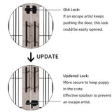 beeNbkks Furniture Style Dog Crate End Table, Double Doors Wooden Wire Dog Kennel with Pet Bed, Decorative Pet Crate Dog House Indoor Medium Large beeNbkks