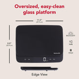 KitchenAid KQ917 High Capacity Glass Surface Digital Kitchen and Food Scale, 30 Pound Capacity and Precision, Grams, Ounces, Pounds, Fluid Ounces & Milliliters, LED, Tare Function, Black KitchenAid