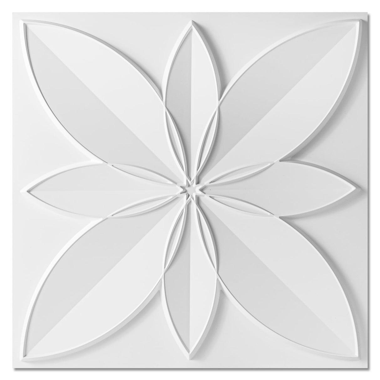 WOWSTAR 12-Pack 24"x24" Drop Ceiling Tiles, Waterproof Glue up White Ceiling Panels, 3D Wall Panels, PVC Wall Tiles, Ceiling Decor WOWSTAR
