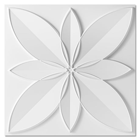 WOWSTAR 12-Pack 24"x24" Drop Ceiling Tiles, Waterproof Glue up White Ceiling Panels, 3D Wall Panels, PVC Wall Tiles, Ceiling Decor WOWSTAR