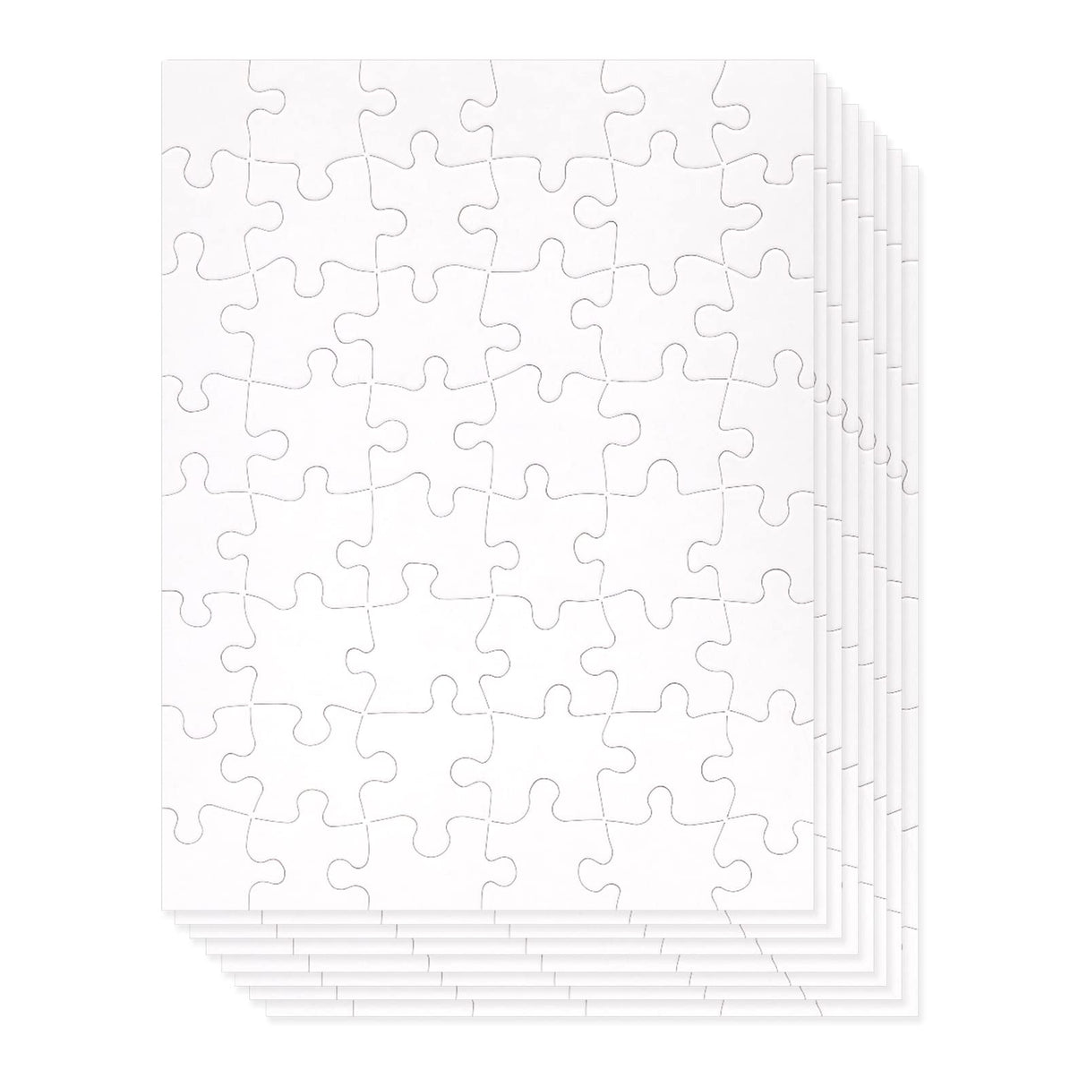 Juvale 36 Pack Blank Puzzles to Draw On, 8.5x11 Make Your Own Jigsaw Puzzle for Kids DIY Crafts, Arts Projects (48 Pieces Each) Juvale