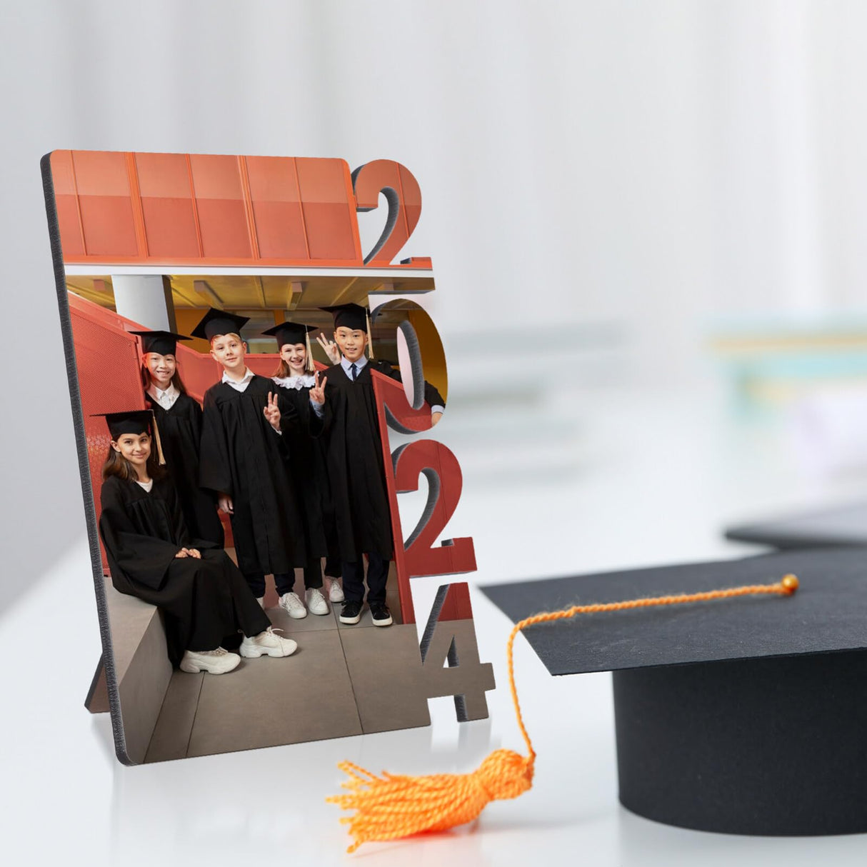 2 Pcs Blanks Sublimation Blanks Silver Grad Photo Frames Graduation Picture Frames Sublimation Picture Frame with Mat for Graduation Class of 2024 Girls Boys Son Daughter DIYEAH