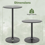 COSTWAY Round Bistro Table Set of 2, Height Adjustable Bar Height Cocktail Table, High Top Pub Table Snack Table with Heavy-Duty Metal Base for Home Bar, Dining Room, Restaurant, Black COSTWAY