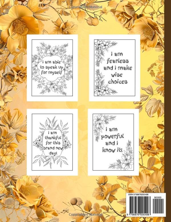 Positive Affirmations Adult Coloring Book: Inspirational Words Framed with Beautiful Floral Designs