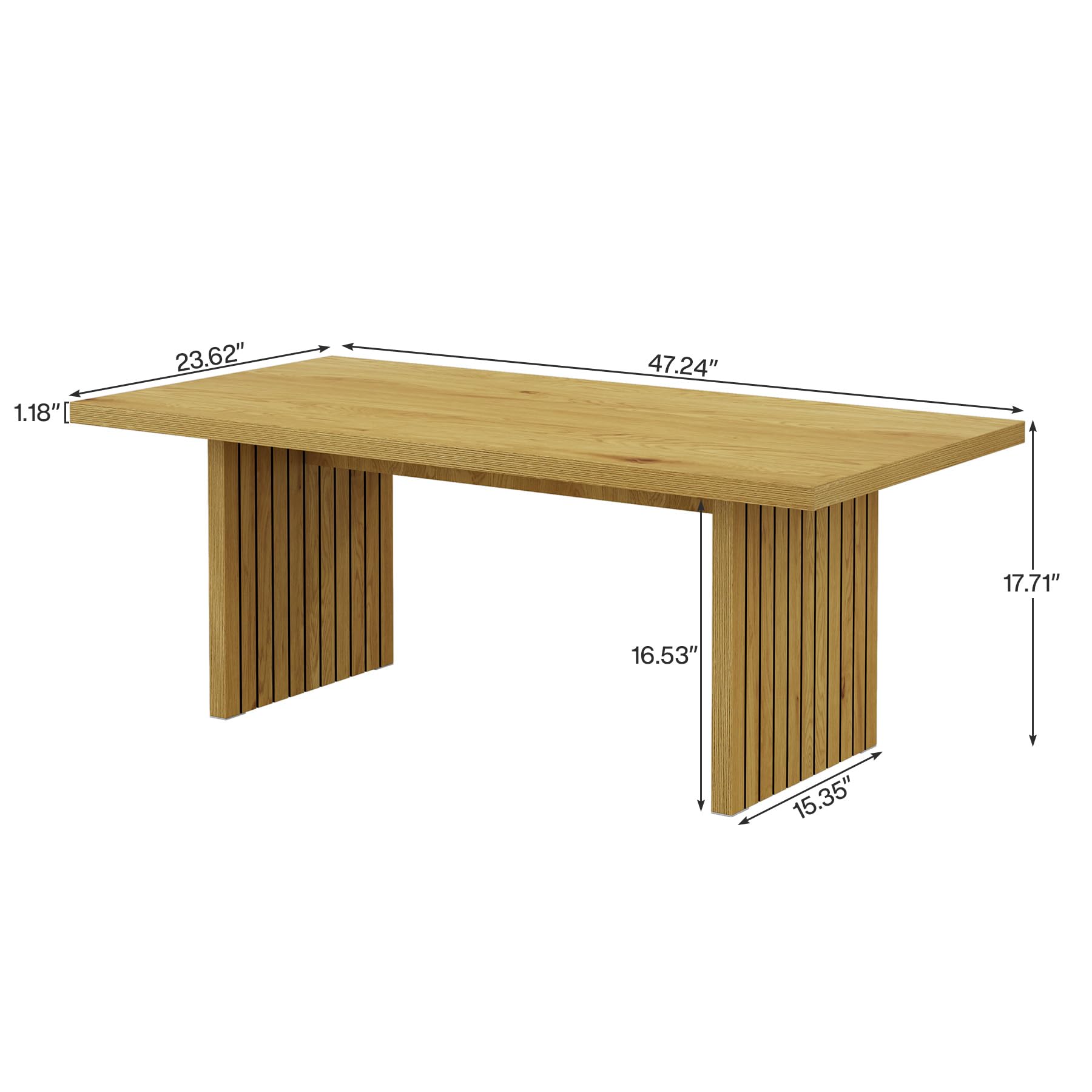 Tribesigns Coffee Table, Rectangle Center Table for Living Room, 47.24" Wood Accent Living Room Table, Easy Assembly (Oak) - WoodArtSupply