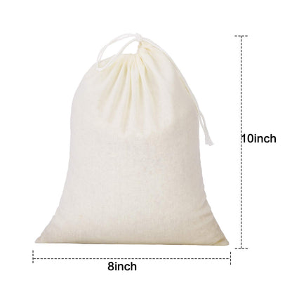 Tatuo 50 Pieces Muslin Bags Cotton Drawstring Bags Sachet Bag for Home Supplies (8 x 10 Inches)