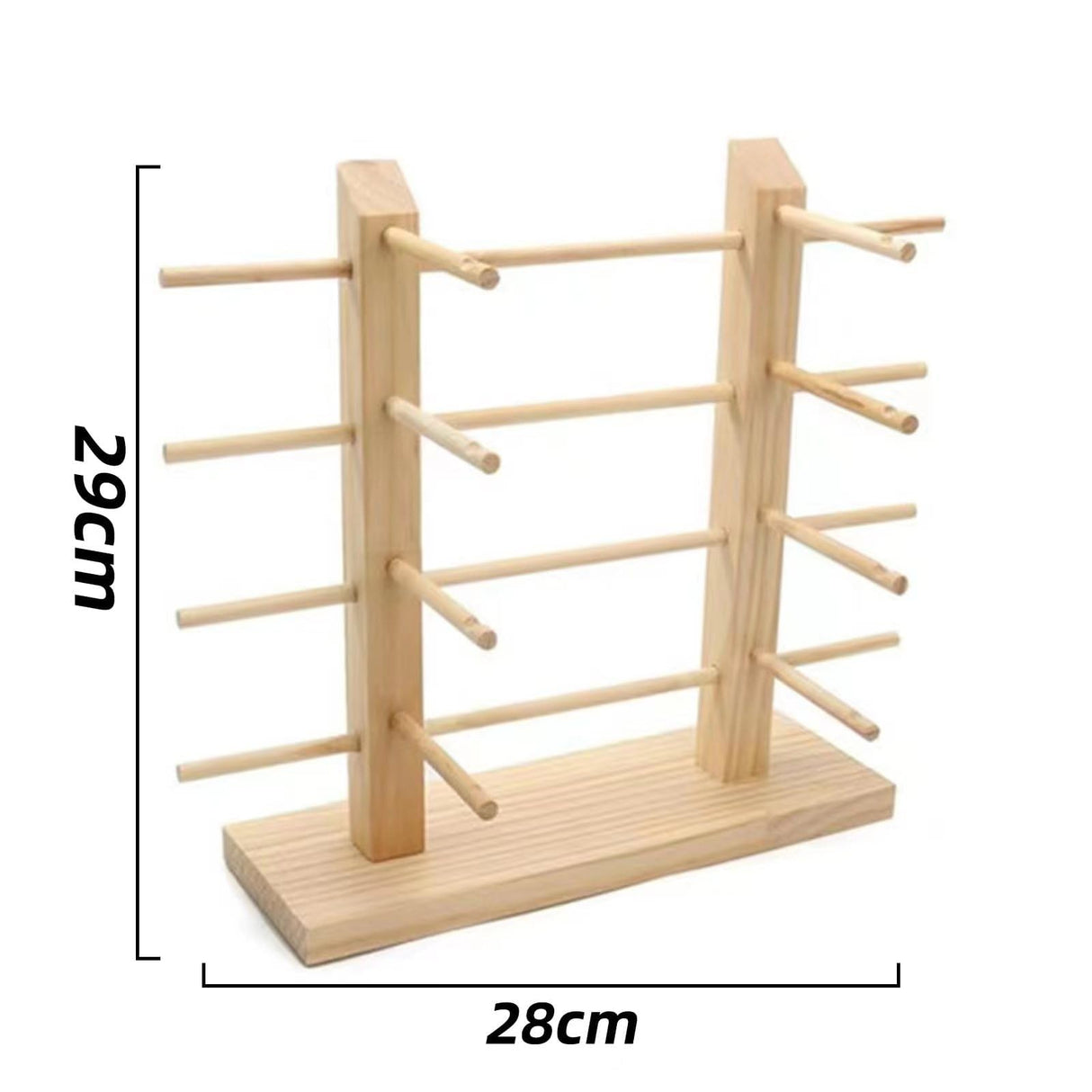 Golden Strawberry 8-Layer Wood Sunglass Display Rack Wooden Glasses Display Stand Holder Organizer Golden Strawberry