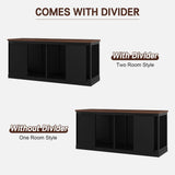 Dog Crate Furniture - Indoor Wooden Dog Kennel Furniture with Room Divider - 71"x23.6"x31.5"H, Black Faceket
