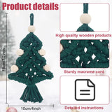 ACRNIGHEET 4 Sets DIY Macrame Christmas Tree Kit, Christmas Tree Macrame with Tassels Ornament Kit, Craft Kits for Adults Beginners with Step by Step Tutorial Instruction ACRNIGHEET