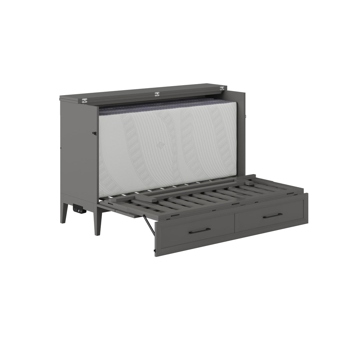 AFI, Santa Fe Queen Murphy Bed Chest with 6" Mattress & Built-in USB Charger, Grey AFI