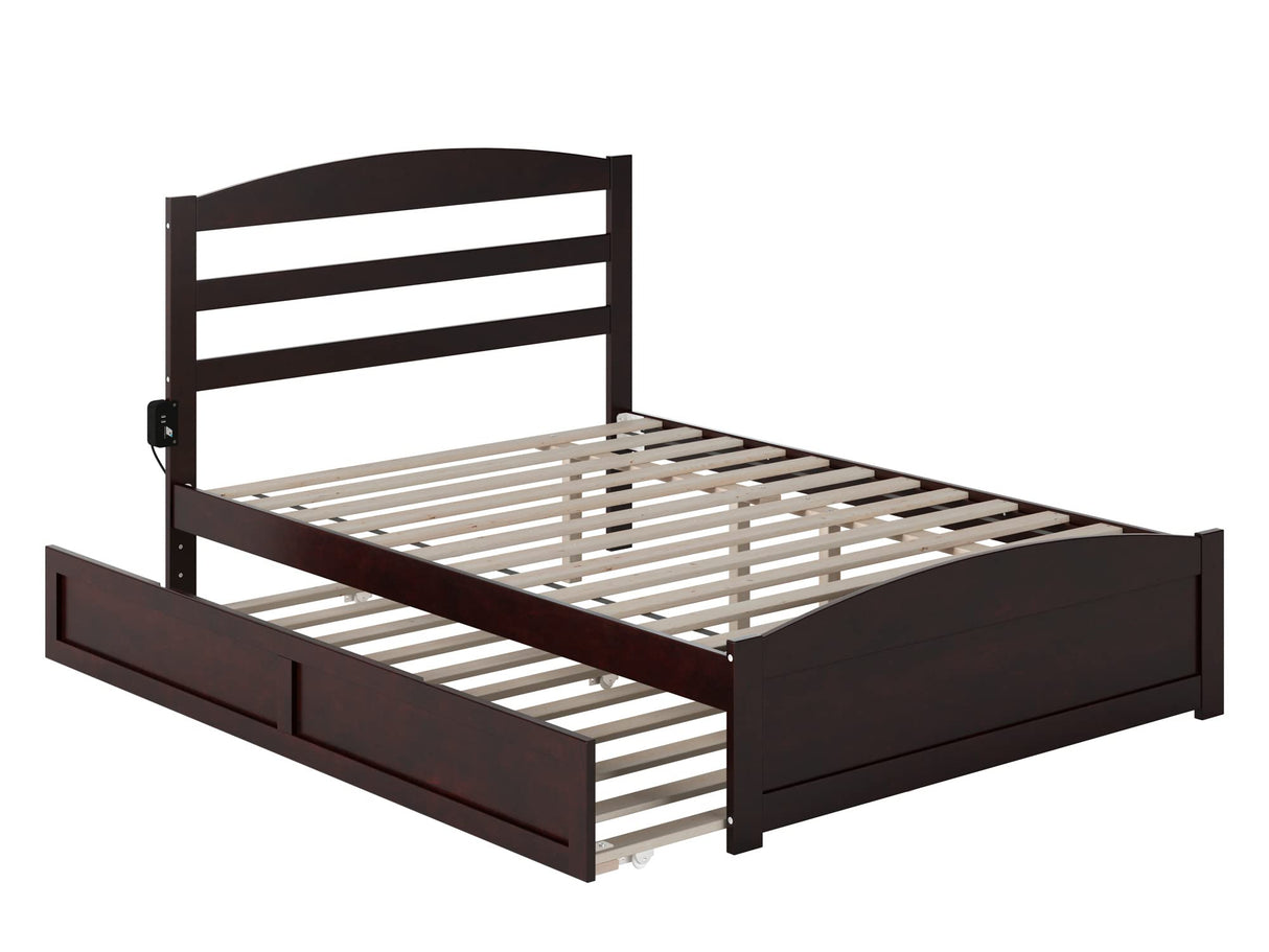 AFI, Warren Full Platform Bed with Matching Footboard & Twin Trundle, Espresso AFI