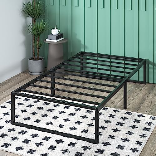 Zinus Lorelei 14 Inch Metal Platform Bed Frame, Mattress Foundation with Steel Slat Support, No Box Spring Needed, Easy Assembly, Twin, Black Zinus