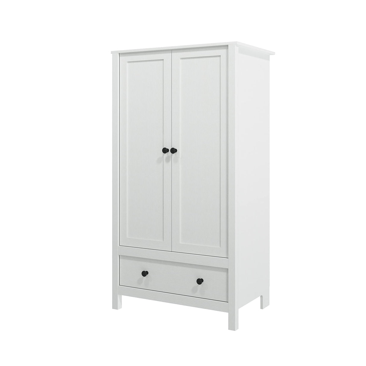 Panana 2 Door Wardrobe, Armoire with Drawer for Bedroom (White) Panana
