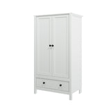 Panana 2 Door Wardrobe, Armoire with Drawer for Bedroom (White) Panana