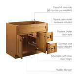 Design House Brookings 36 Inch Bathroom Vanity, Ready to Assemble, Solid Wood, Birch, 587139 Design House