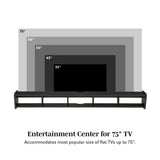 Walker Edison Zee Modern Floating Mounted Minimalist Stand for TVs up to 70 Inches, 65 Inch, Solid Black Walker Edison