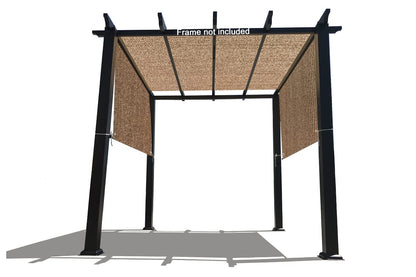 16 x 6.5 Ft Universal Pergola Replacement Canopy Shade Cover with Breathable HDPE Fabric & Rod Pockets (16' L x 80'' W, Walnut) - WoodArtSupply