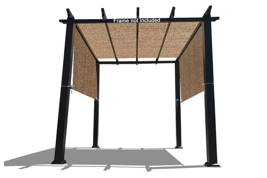 16 x 6.5 Ft Universal Pergola Replacement Canopy Shade Cover with Breathable HDPE Fabric & Rod Pockets (16' L x 80'' W, Walnut)