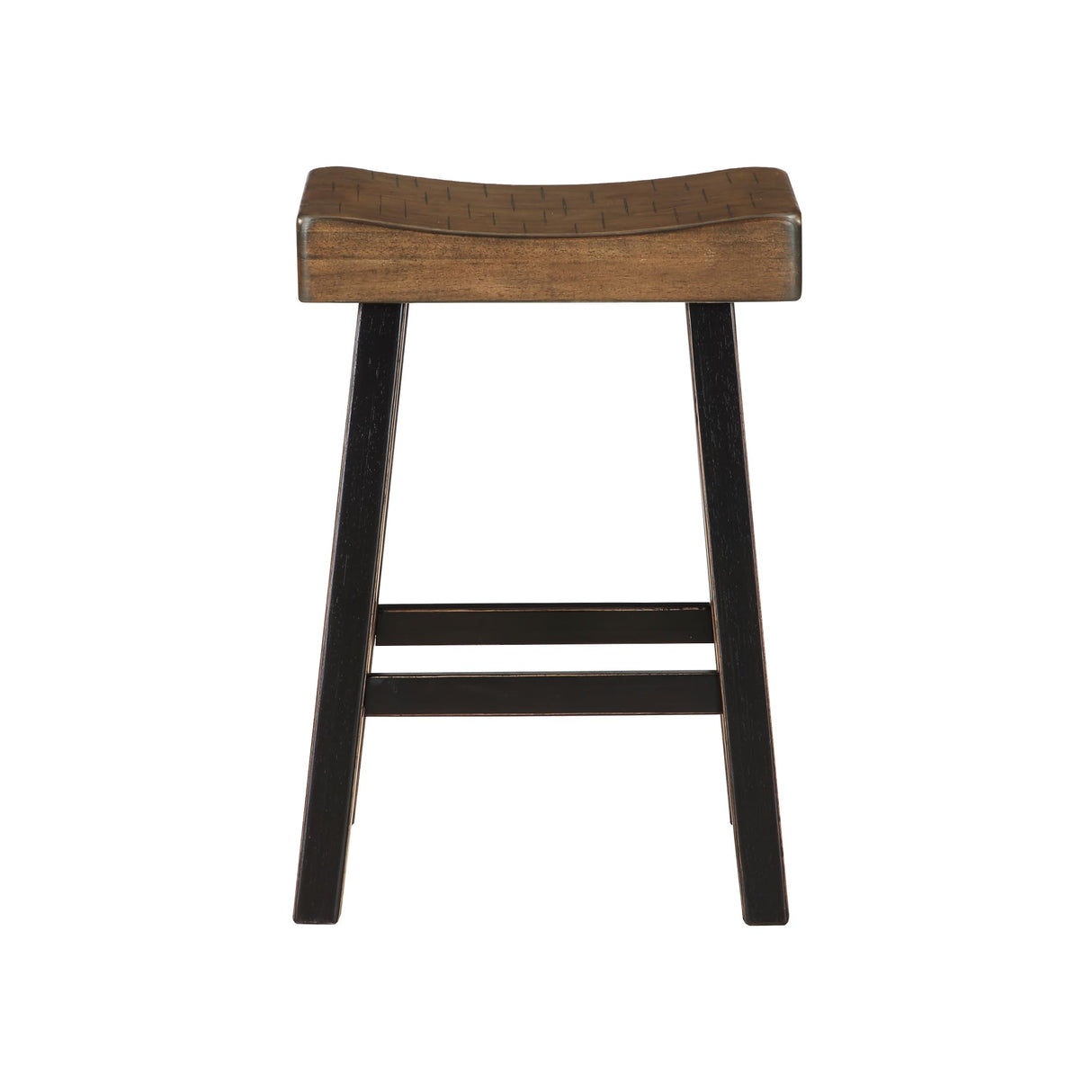 Lexicon 4-Piece Bar Table Set with 3 Saddle Stools for Small Kitchens and Living Spaces, Black/Brown Lexicon